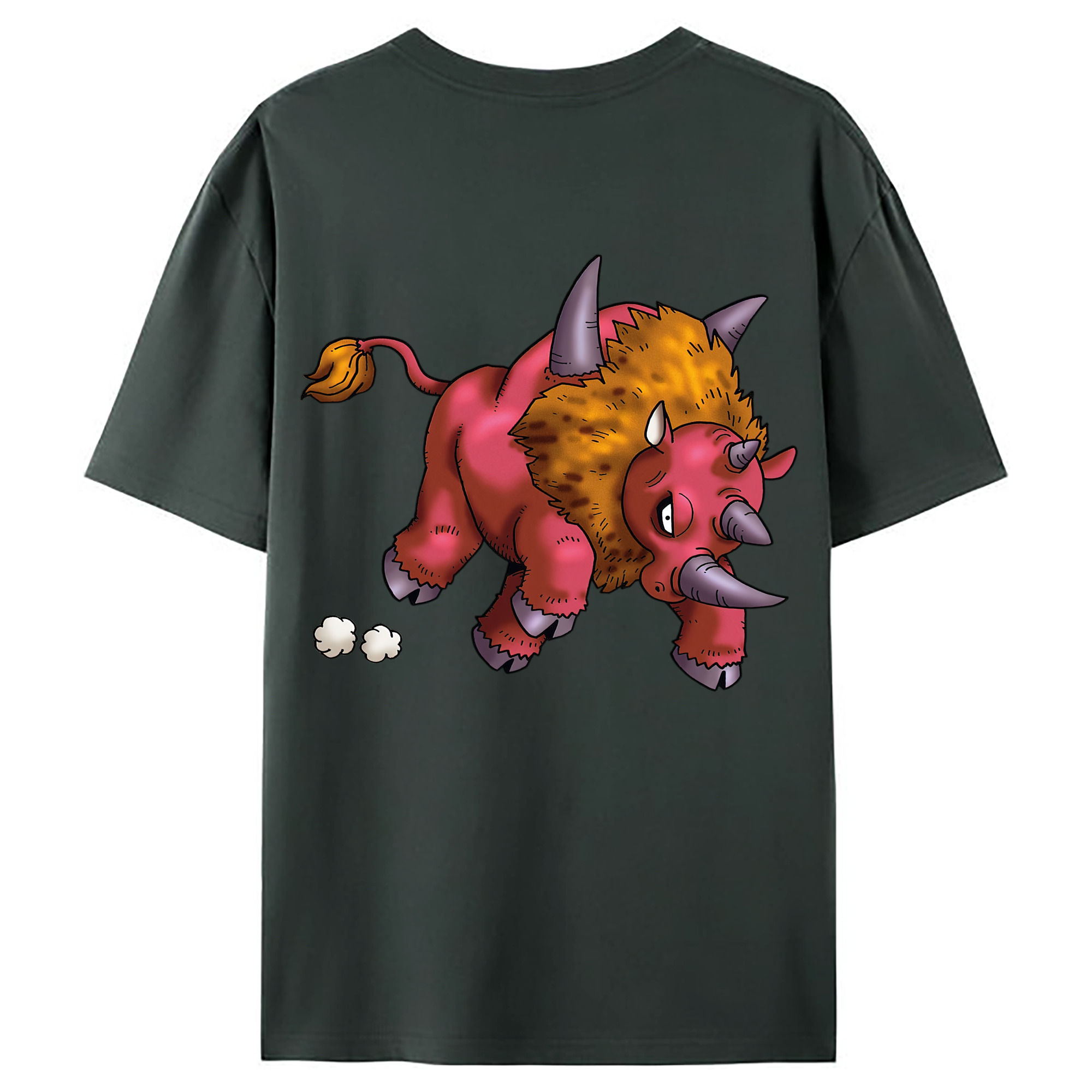 （画像用） ドラゴンクエスト Doragon Kuesuto Dragon Quest 綿100％ メンズ半袖Tシャツ（バックプリント） 通気性